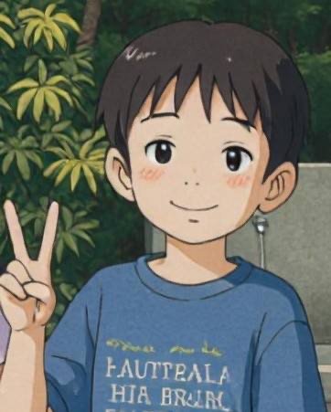 次男の写真をアニメ画像化したもの