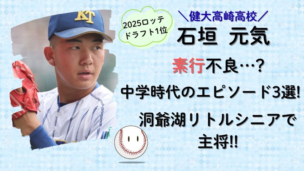 石川元気(健大高崎)は素行不良？中学時代のエピソード3選の記事タイトル