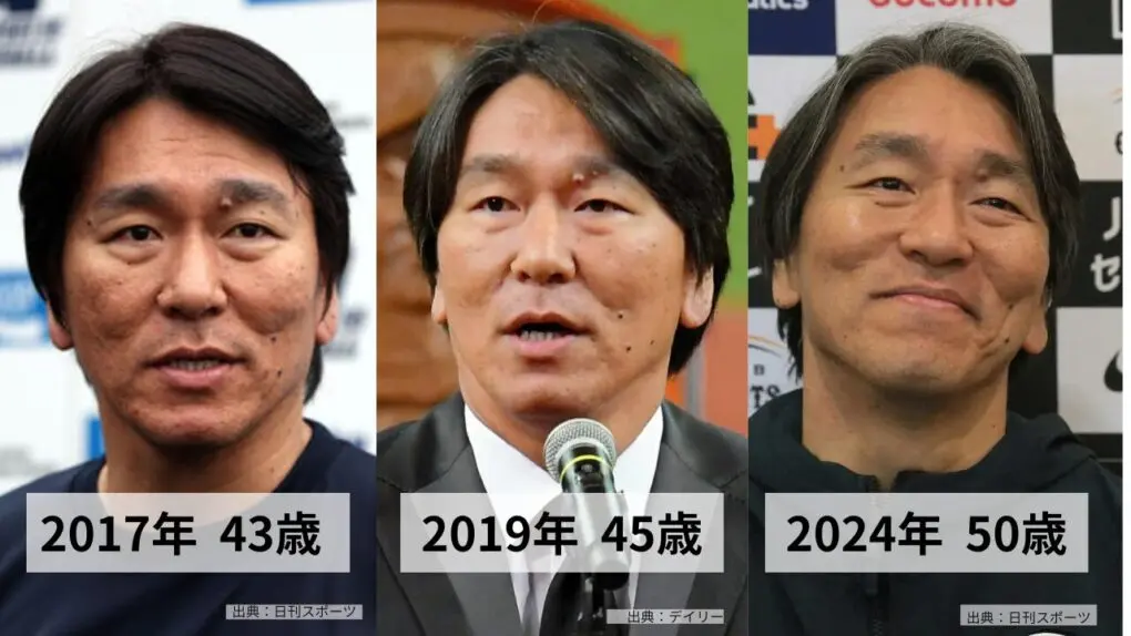 松井秀喜の白髪はいつからか比較画像