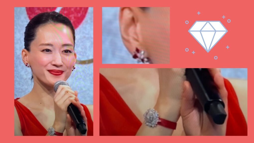 紅白2025の綾瀬はるかのアクセサリー・ピアスと時計画像