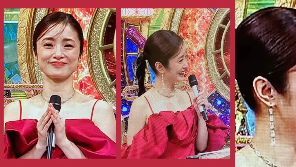 上戸彩のM-1でつけていたアクセサリーアップ画像(ピアス・ネックレス)